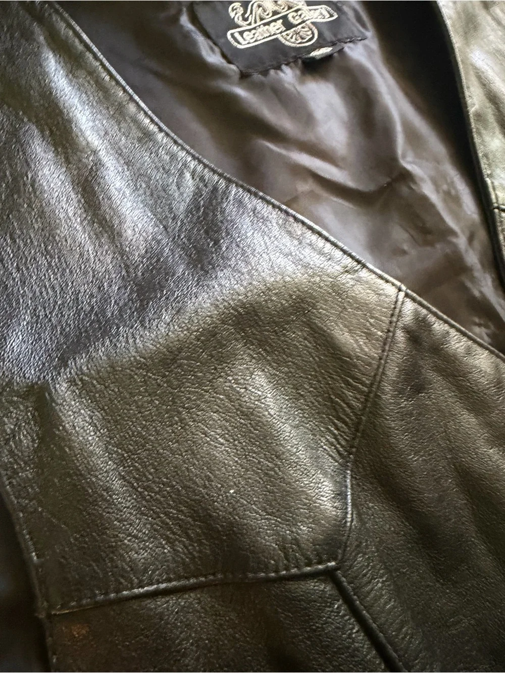 Classic Black Leather Vest - Unbranded Men's Motorcycle Vest